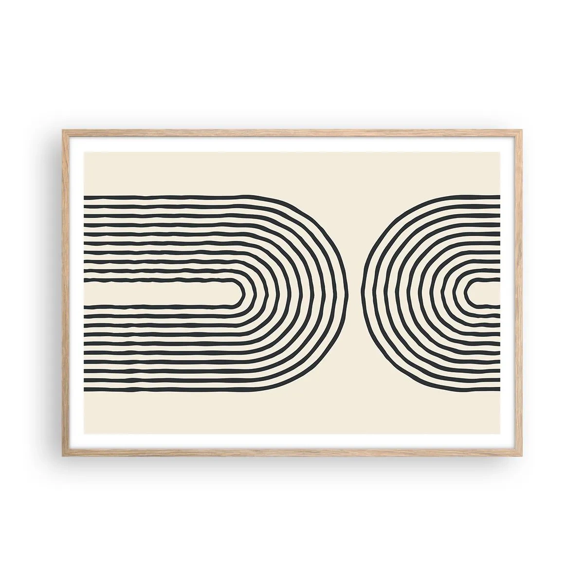 Pôster com moldura de carvalho claro - Em um momento... - 100x70 cm