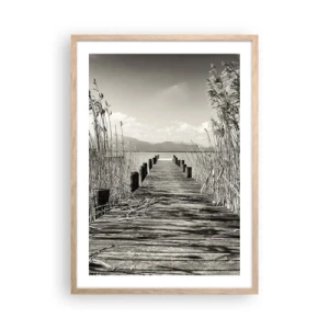 Pôster com moldura de carvalho claro - No silêncio da relva - 50x70 cm