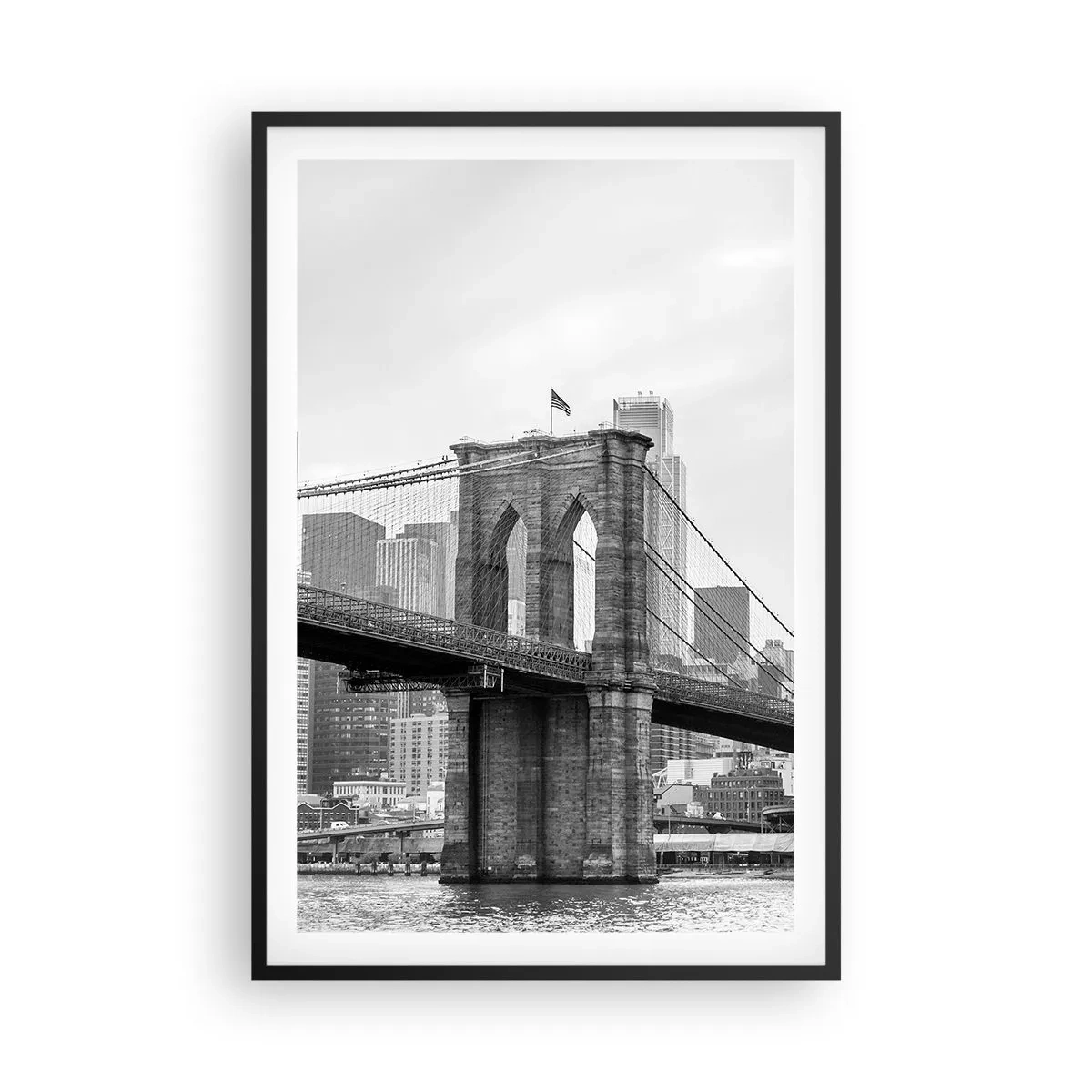 Pôster com moldura preta - Vibrações de Nova York - 61x91 cm
