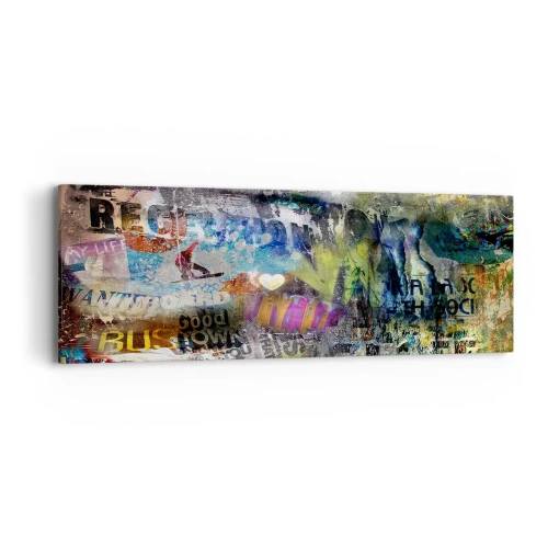 Quadro em tela - Colagem de memórias - 90x30 cm