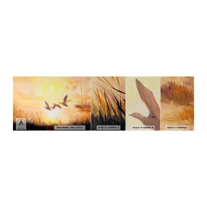 Amostra de papel de parede Premium Sand - O início de uma longa viagem - Natureza, Pato selvagem, Paisagem - 100x30 cm
