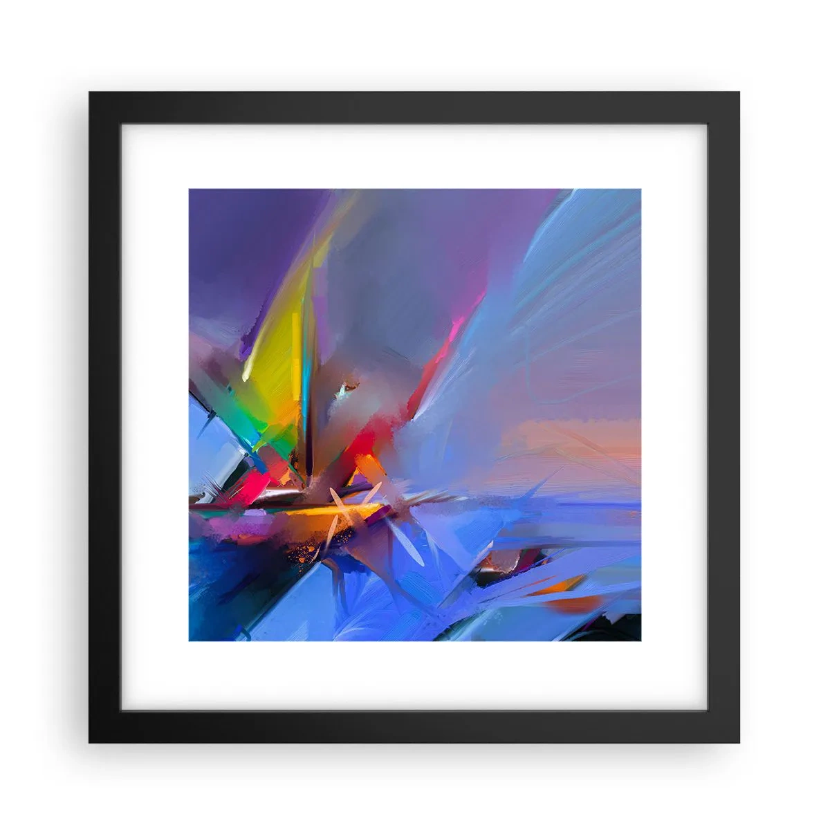 Pôster com moldura preta - Como as asas de um pássaro - 30x30 cm