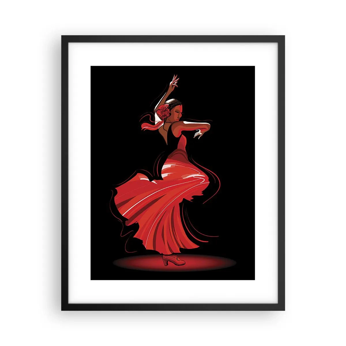 Pôster com moldura preta - O espírito ardente do flamenco - 40x50 cm