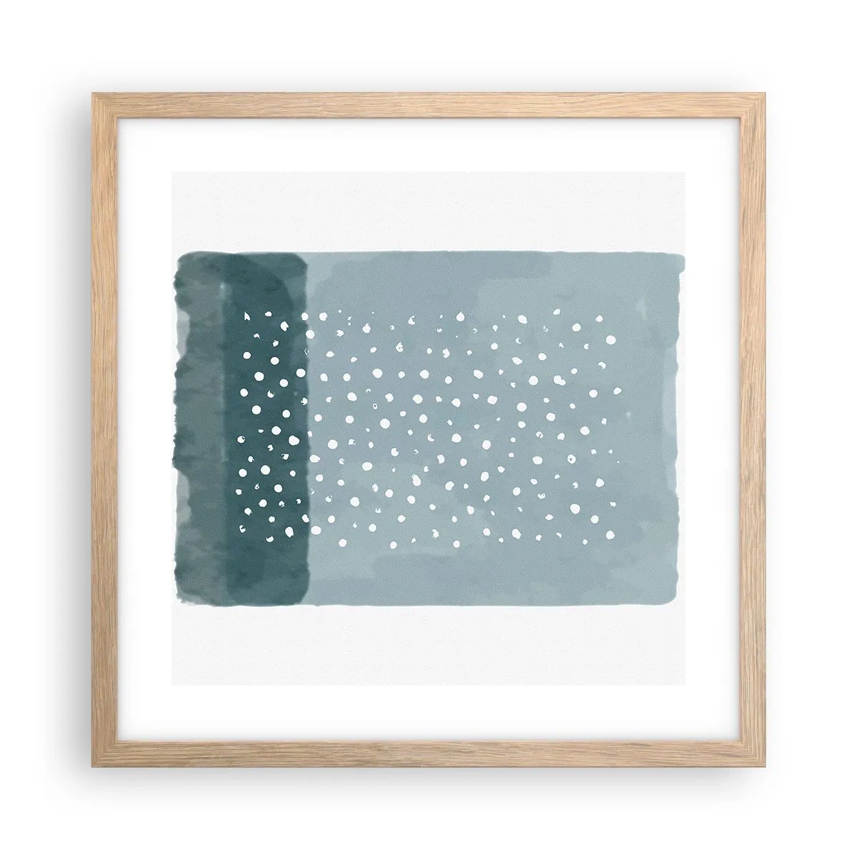 Pôster com moldura de carvalho claro - Cultivado em azul - 40x40 cm