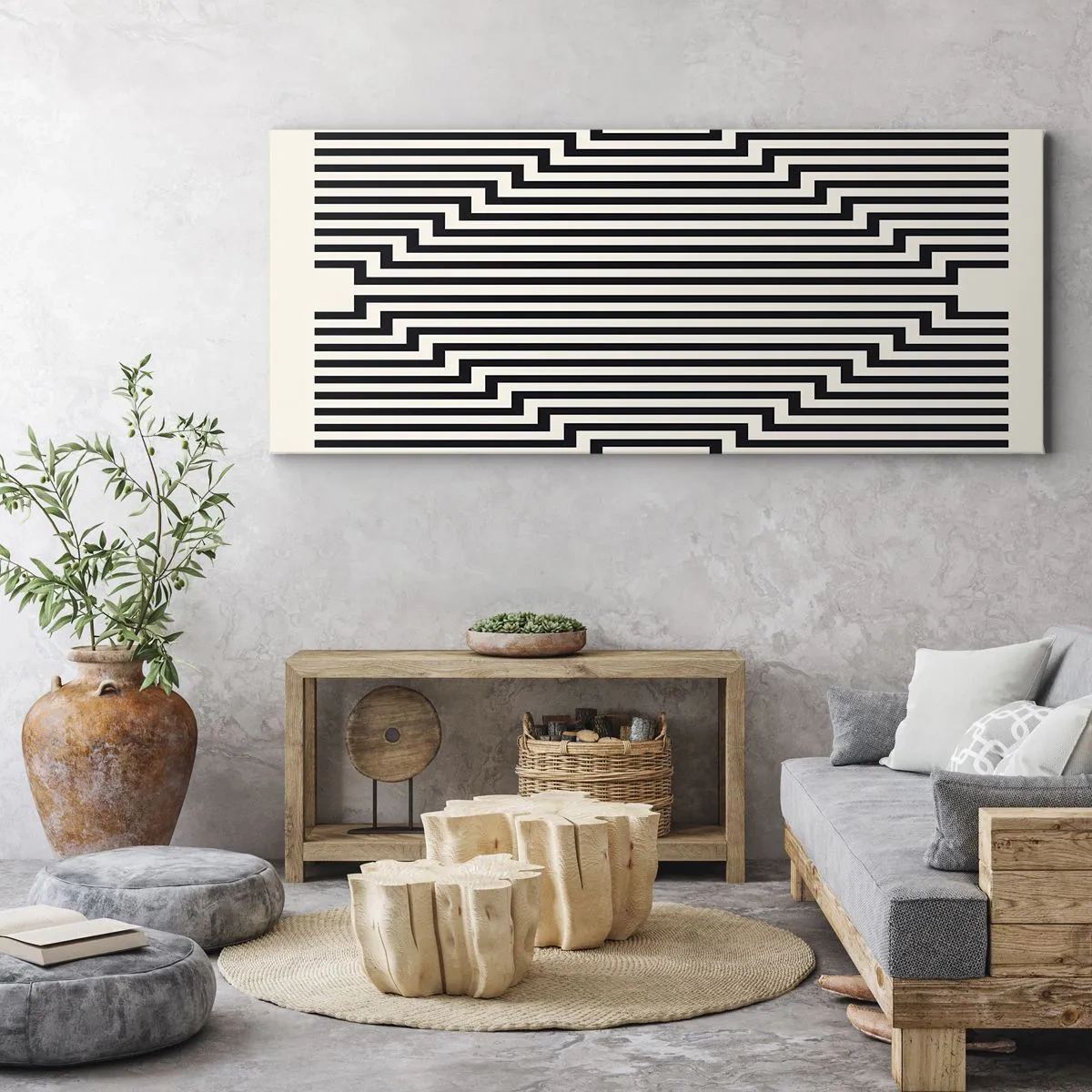 Quadro em tela - Ilusão geométrica - 100x40 cm