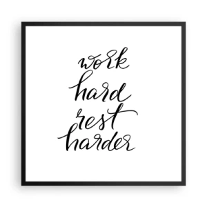 Pôster com moldura preta - Equilíbrio da vida - 60x60 cm