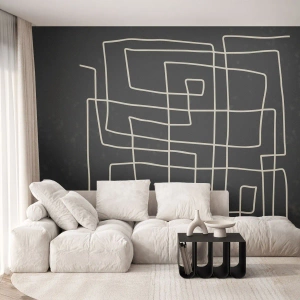 Papel de Parede Premium Canvas - Não é tão simples - Abstração, Pedaço, Preto e branco - 450x315 cm