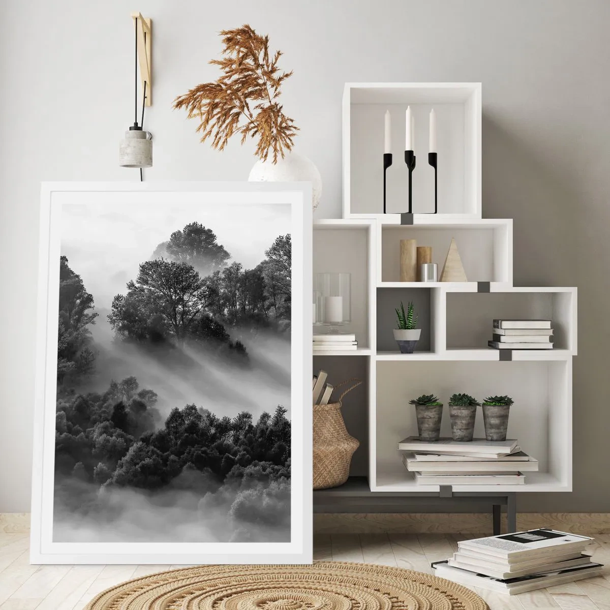 Pôster em moldura branca - Levantar-se do sono - 61x91 cm