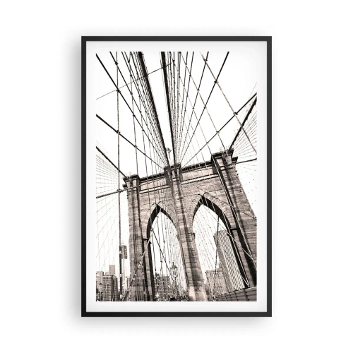 Pôster com moldura preta - Catedral de Nova York - 61x91 cm