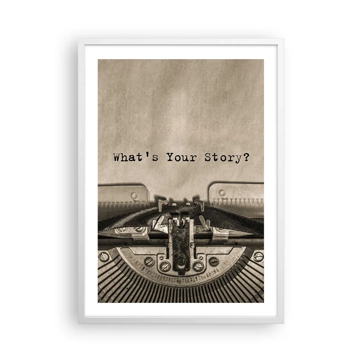 Pôster em moldura branca - Conta-me - 50x70 cm