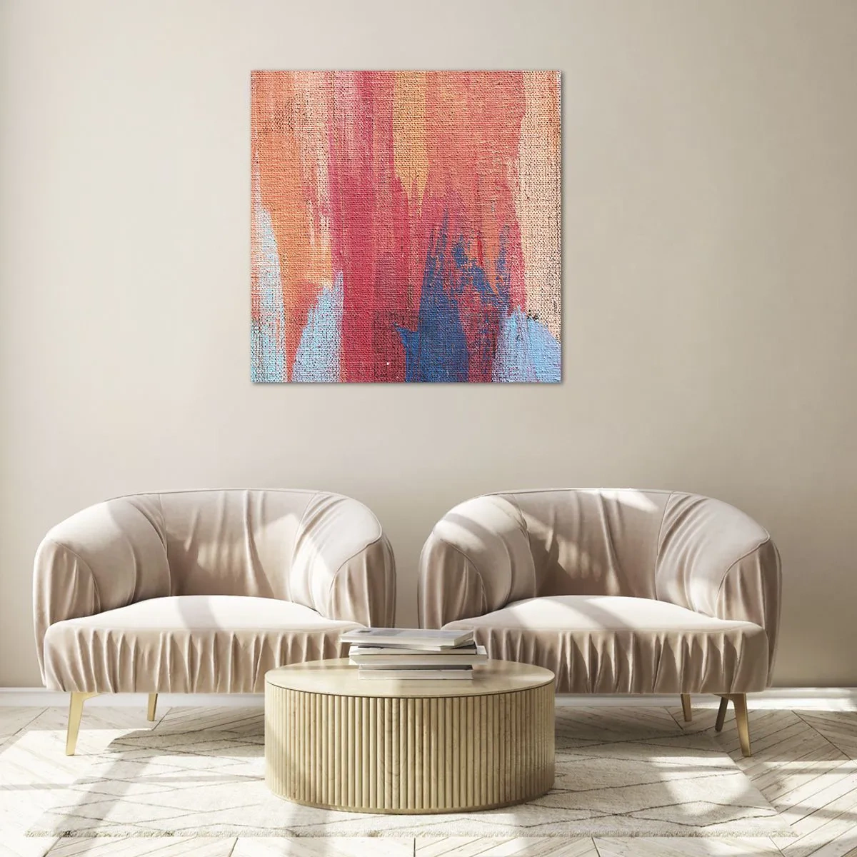 Quadro em vidro - Flutuar pelo arco-íris - 40x40 cm