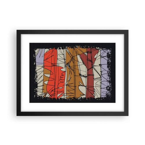 Pôster com moldura preta - Composição espontânea - 40x30 cm