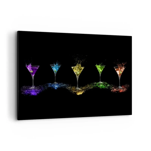 Quadro em tela - Cores da alegria no vidro de cristal - 120x80 cm
