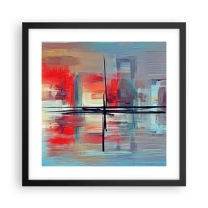 Pôster com moldura preta - Uma paisagem numa dimensão desconhecida - 40x40 cm
