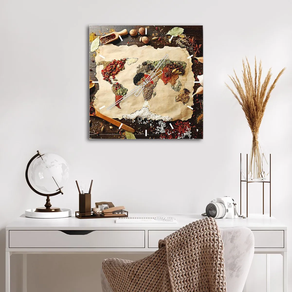 Relógio de parede - Relógio em vidro - Todos os gostos do mundo - 40x40 cm