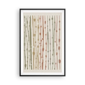 Pôster com moldura preta - Notação musical de cores - 61x91 cm