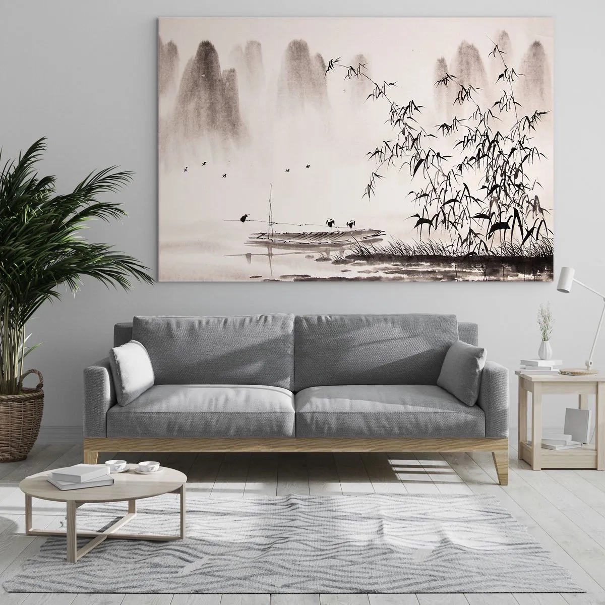 Quadro em vidro - O silêncio dos campos de arroz - 120x80 cm