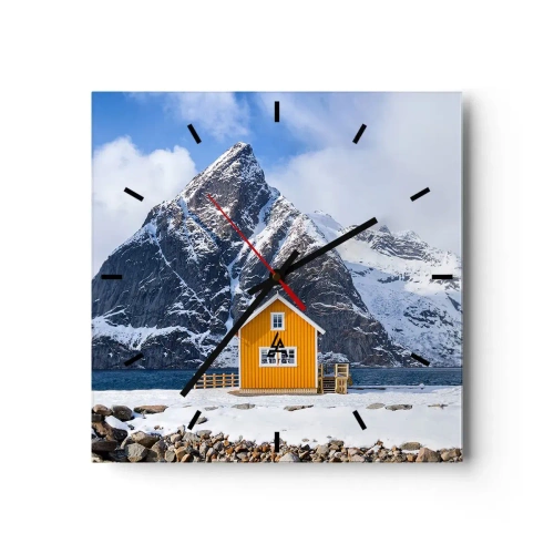 Relógio de parede - Relógio em vidro - Feriados escandinavos - 30x30 cm