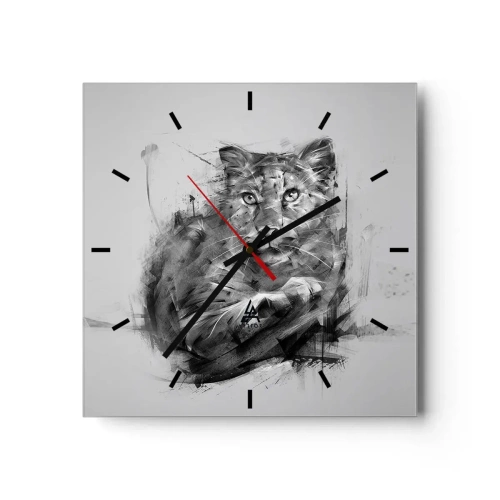 Relógio de parede - Relógio em vidro - Sim, estou a ouvir atentamente - 40x40 cm