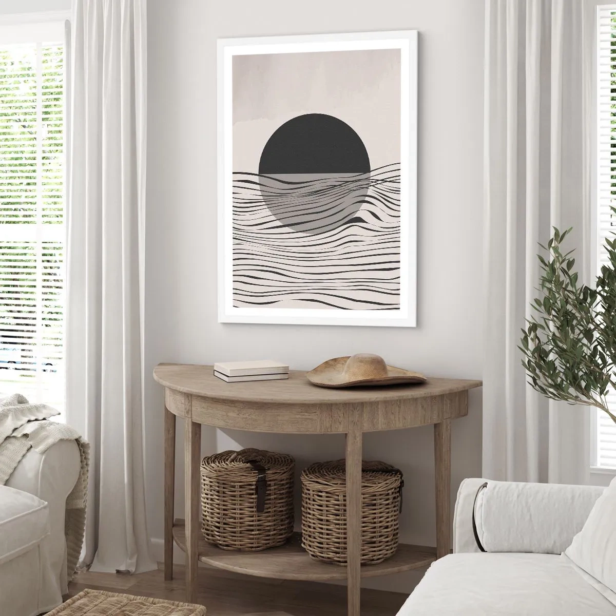 Pôster em moldura branca - Composição da metade - 61x91 cm