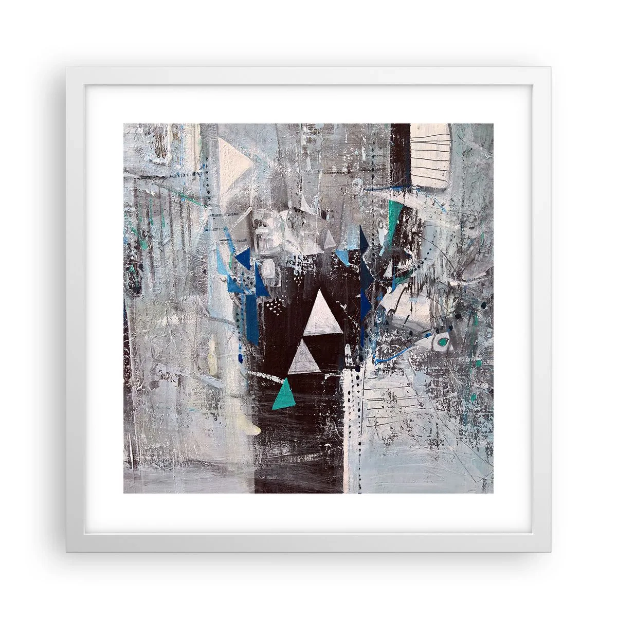 Pôster em moldura branca - A ordem superior dos triângulos - 40x40 cm