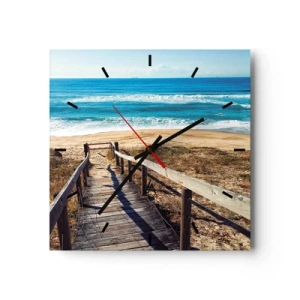 Relógio de parede - Relógio em vidro - Corra! - 30x30 cm