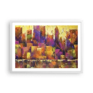 Pôster em moldura branca - Composição metropolitana - 70x50 cm