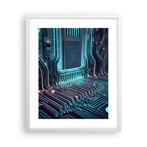 Pôster em moldura branca - Só estou a pensar... - 40x50 cm