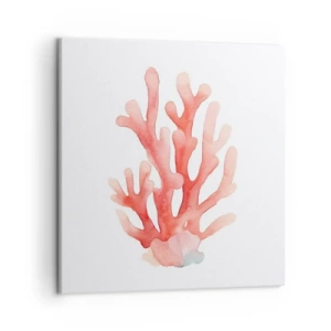 Quadro em tela - Coral de cor coral - 50x50 cm