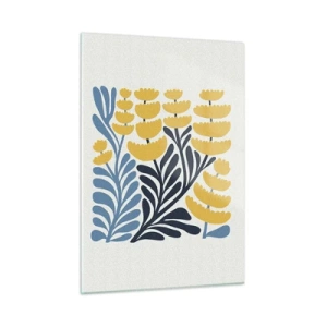 Quadro em vidro - Canteiro de flores ensolarado - 50x70 cm