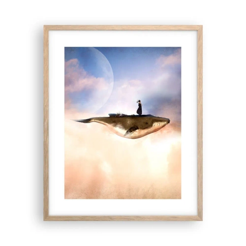 Pôster com moldura de carvalho claro - Uma viagem surreal - 40x50 cm