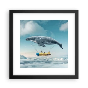 Pôster com moldura preta - Por que não? - 30x30 cm