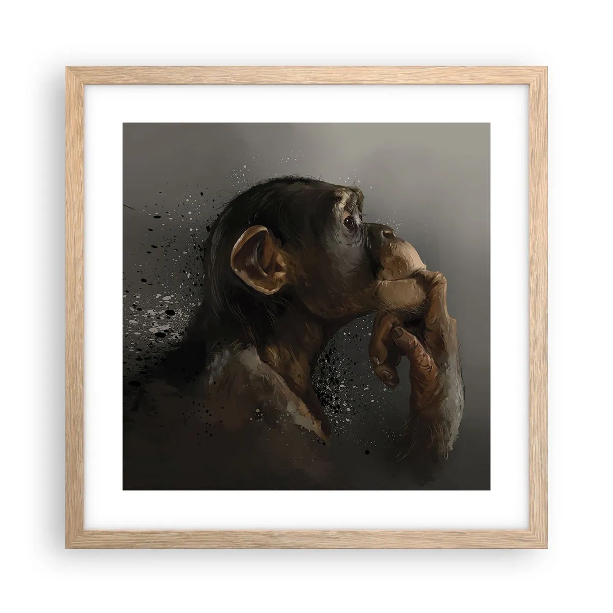 Pôster com moldura de carvalho claro - Certamente um pensador - 40x40 cm