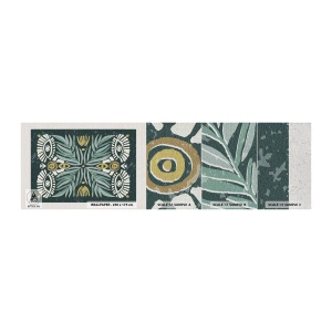 Amostra de papel de parede Premium Canvas - Como um recorte folclórico - Boho, Padrão, Botânica - 100x30 cm