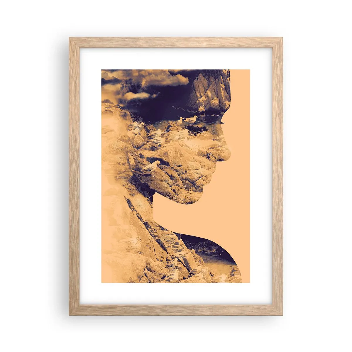 Pôster com moldura de carvalho claro - Linda por natureza - 30x40 cm
