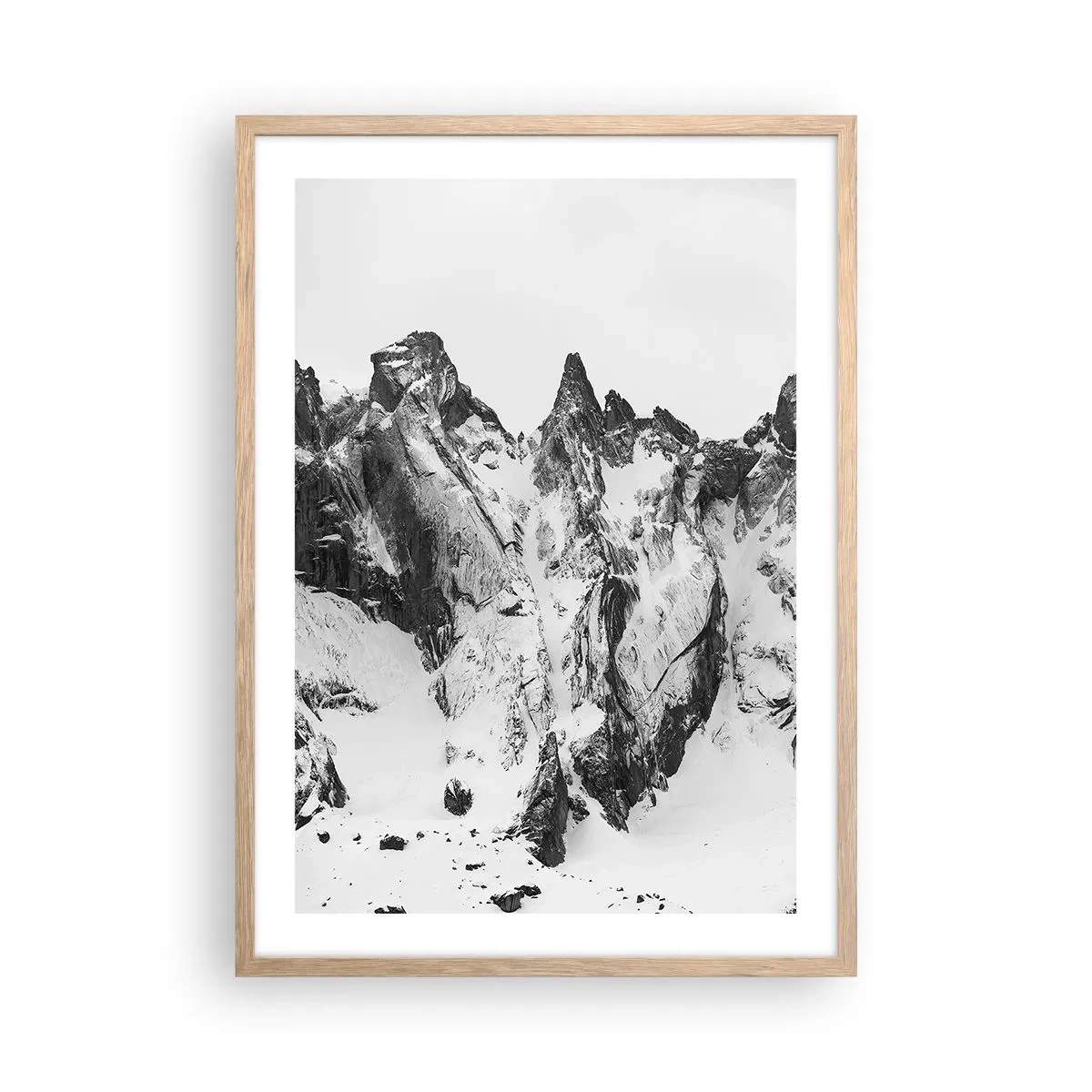 Pôster com moldura de carvalho claro - O assustador cume de granito - 50x70 cm
