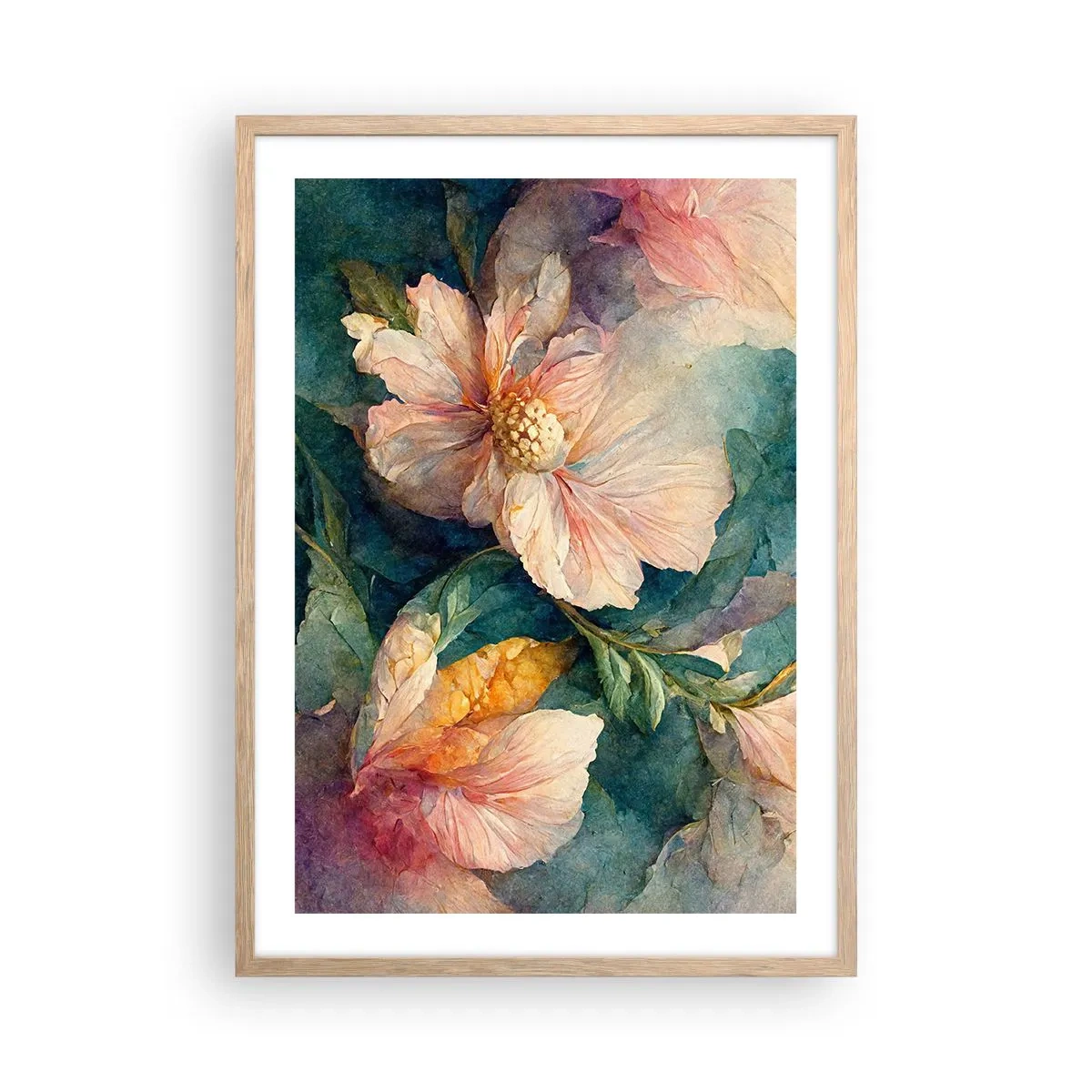 Pôster com moldura de carvalho claro - Apenas sutileza - 50x70 cm