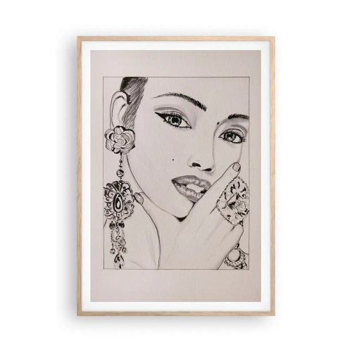Pôster com moldura de carvalho claro - A joia mais linda - 70x100 cm
