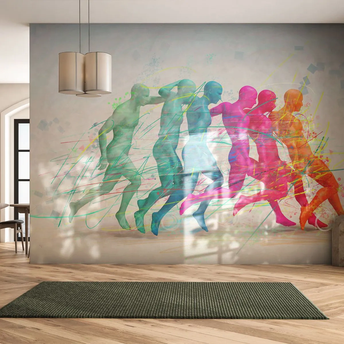 Papel de Parede Premium Canvas - Harmonia de movimento - Abstração, Homem, Esporte - 400x280 cm