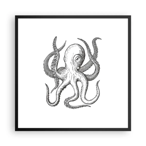 Pôster com moldura preta - Dançando com as ondas - 60x60 cm