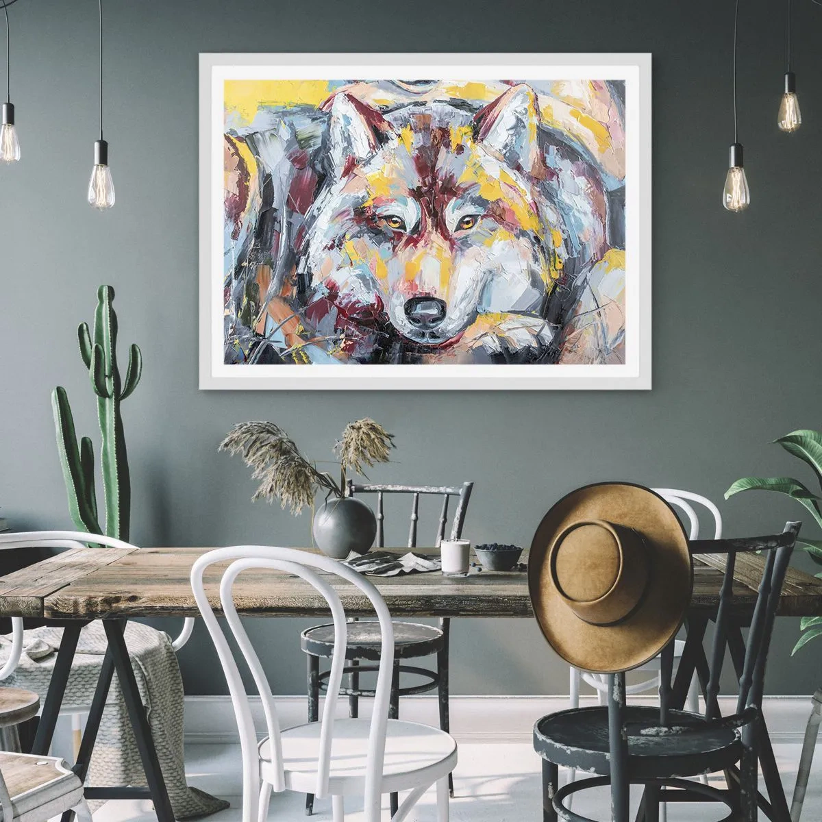 Pôster em moldura branca - Paz entre entes queridos - 91x61 cm