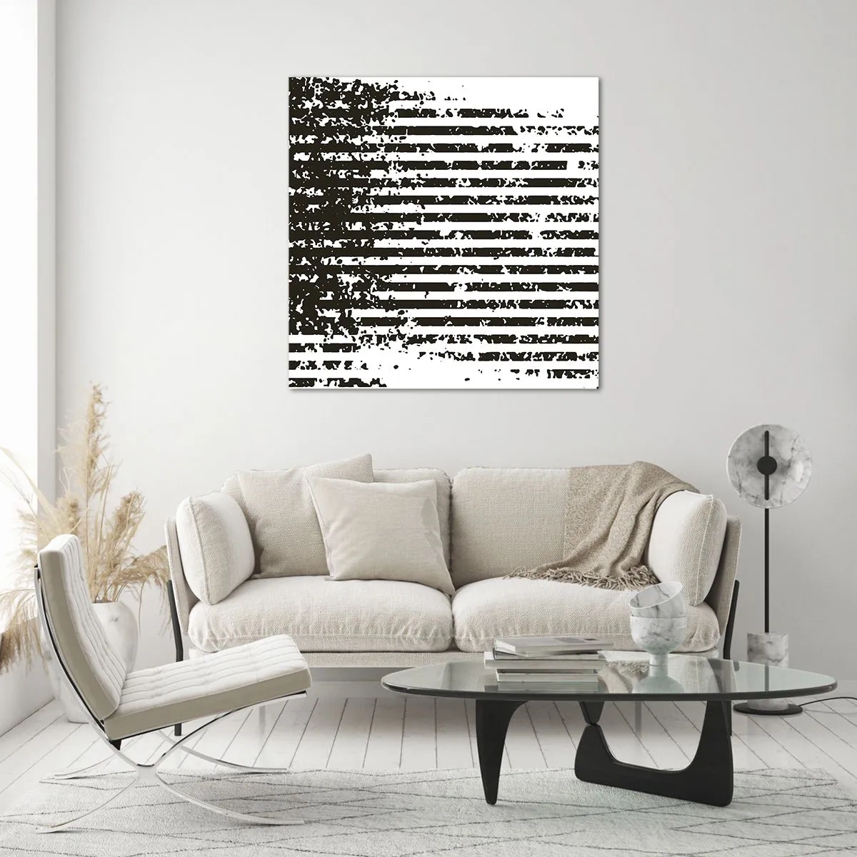 Quadro em vidro - Ritmo e ruído - 60x60 cm