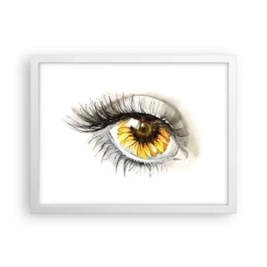 Pôster em moldura branca - Um olhar tão quente como o verão - 40x30 cm