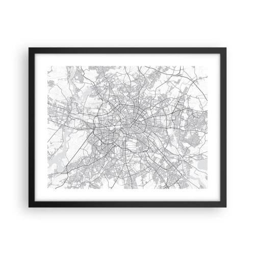 Pôster com moldura preta - Flor de Berlim - 50x40 cm