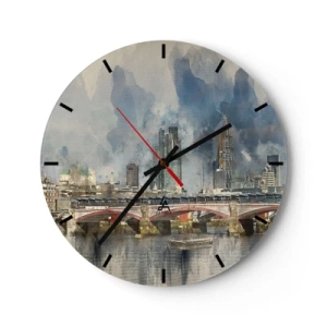 Relógio de parede - Relógio em vidro - Londres em toda a sua glória - 40x40 cm