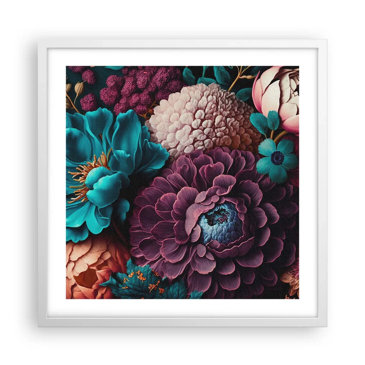 Pôster em moldura branca - Natureza em abundância - 50x50 cm