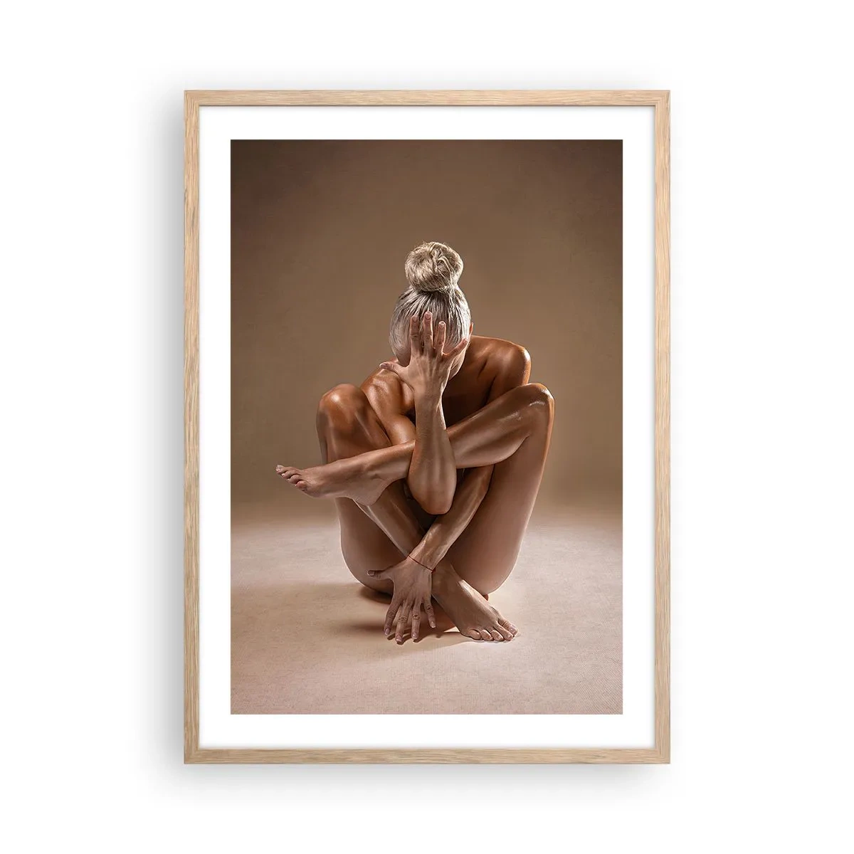 Pôster com moldura de carvalho claro - Unidade de corpo e alma - 50x70 cm