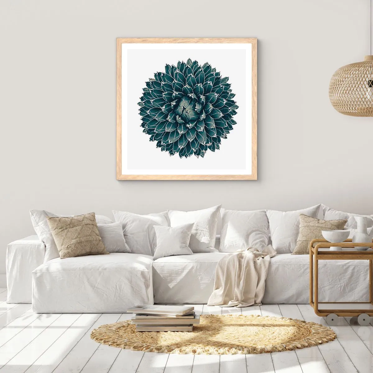 Pôster com moldura de carvalho claro - Estrela do Deserto - 40x40 cm