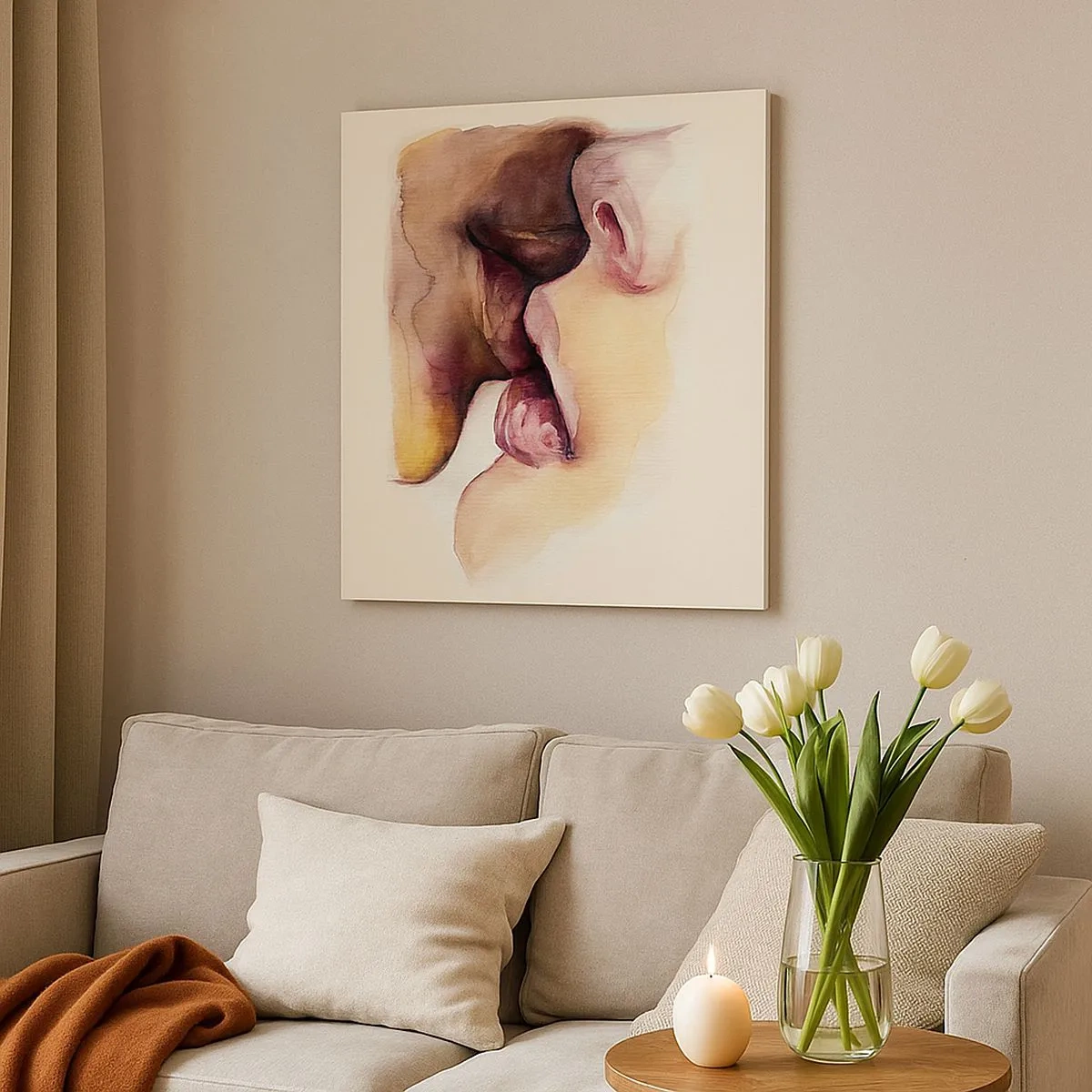 Quadro em tela - Como a noite e o dia, a terra e o céu - 30x30 cm