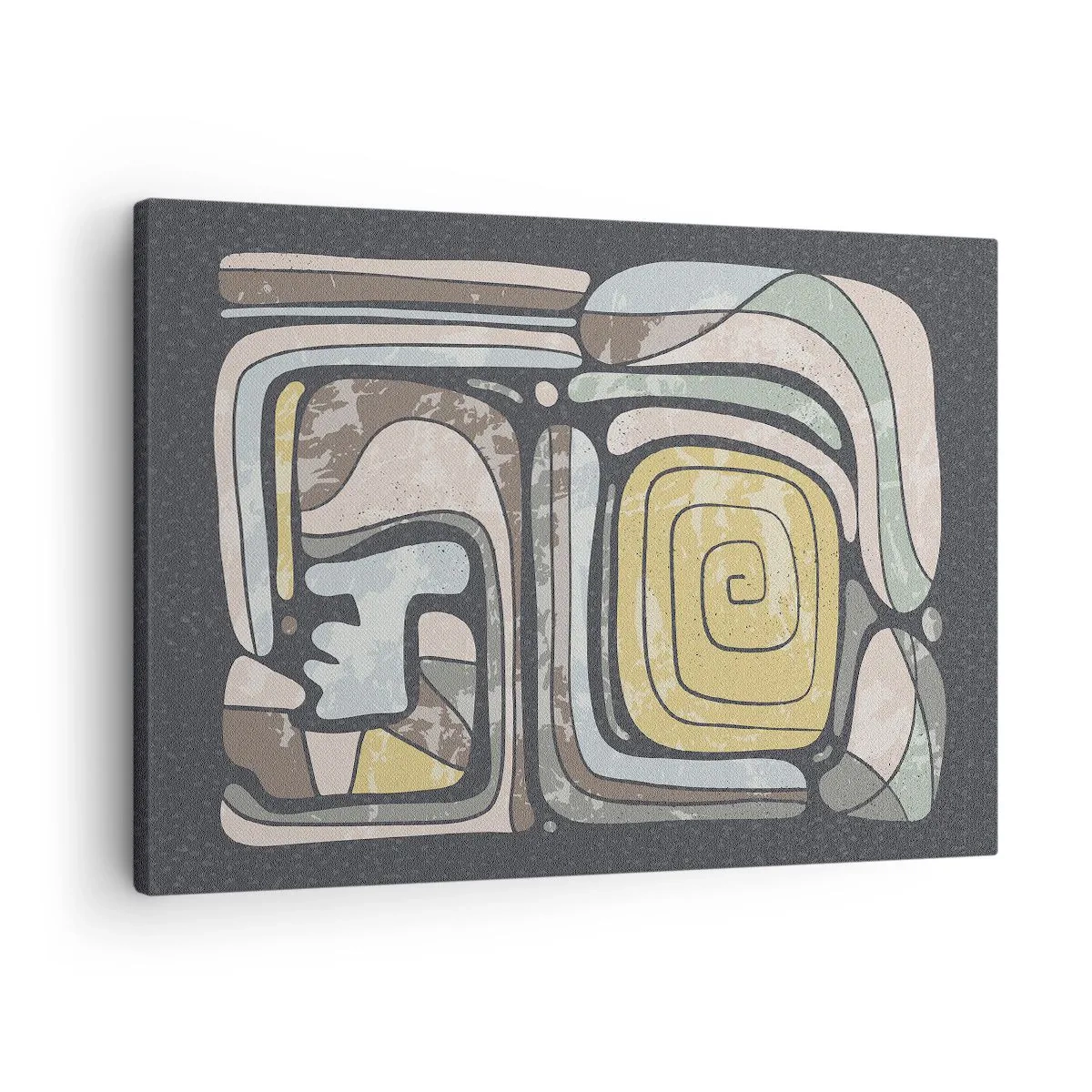 Quadro em tela - Abstração no espírito pré-colombiano - 70x50 cm